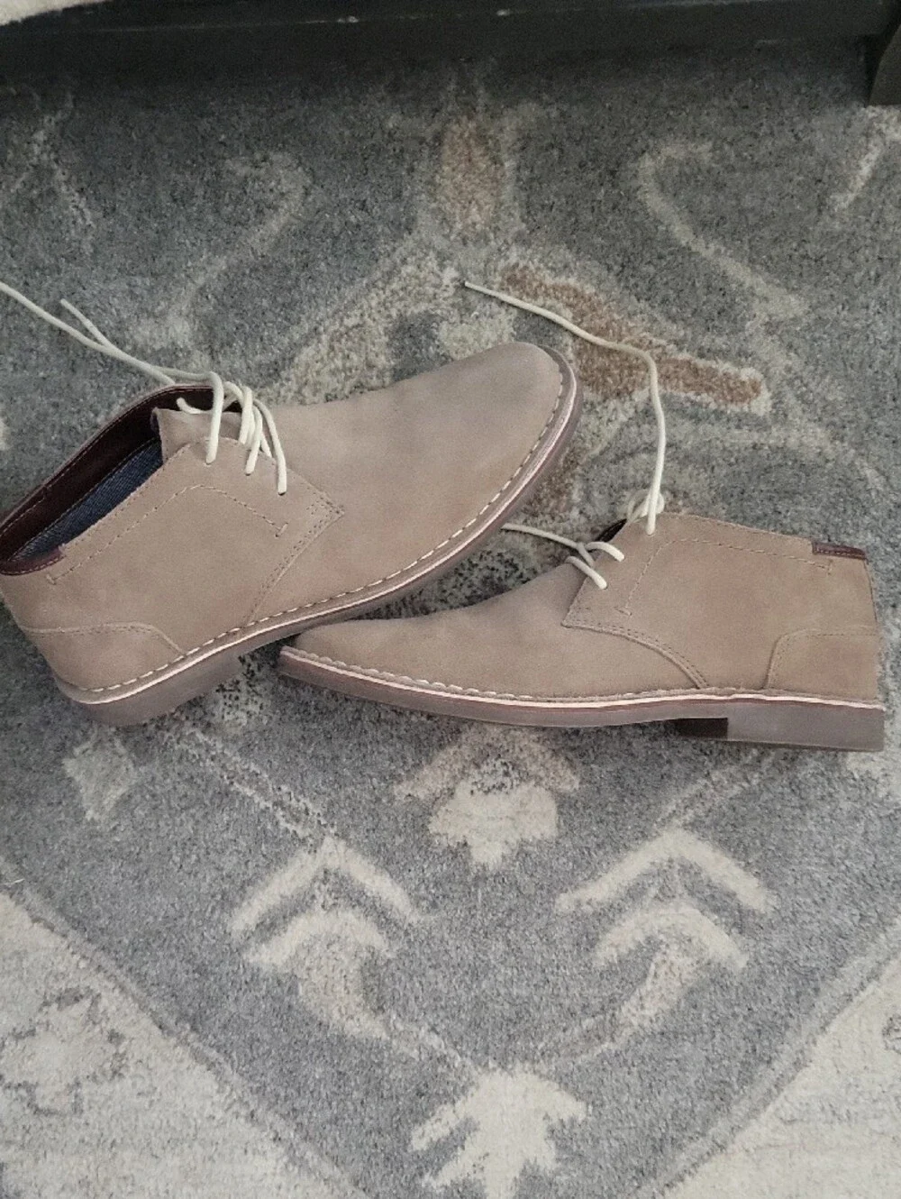 Kenneth Cole Reaction Taupe Suede Lace-Up Chukka Shoes